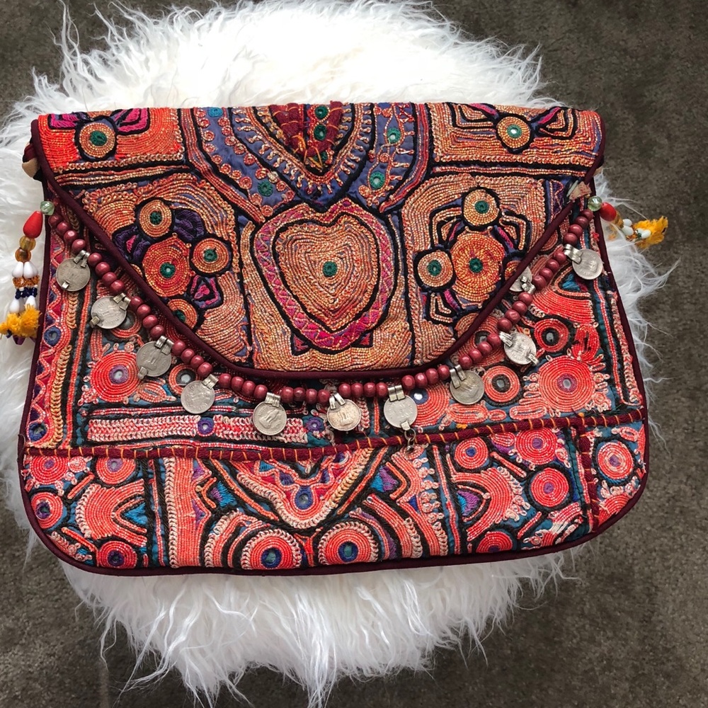 Free People inspired embroidery clutch